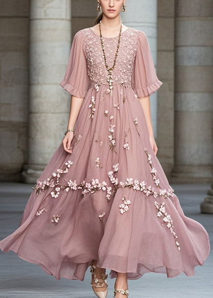 Purple Chiffon Long Dress Exra Large Hem Summer