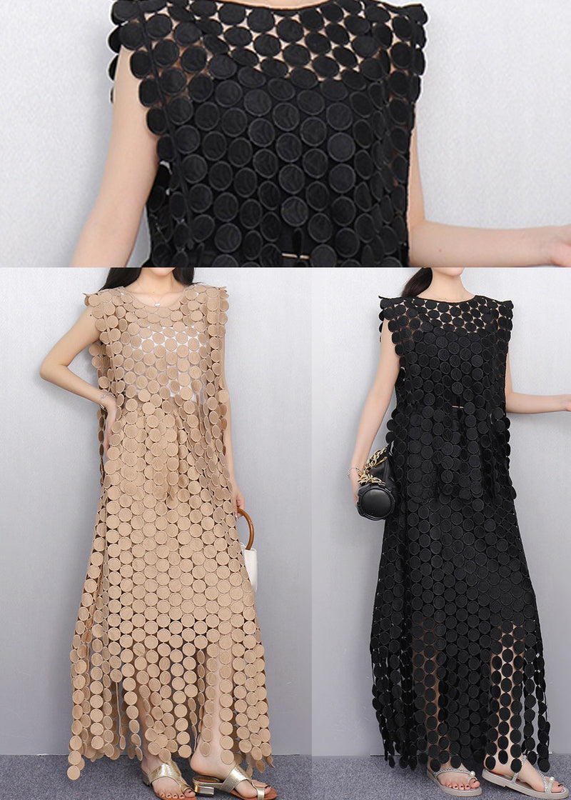 Champagne Hollow Out Lace Two Pieces Set Summer