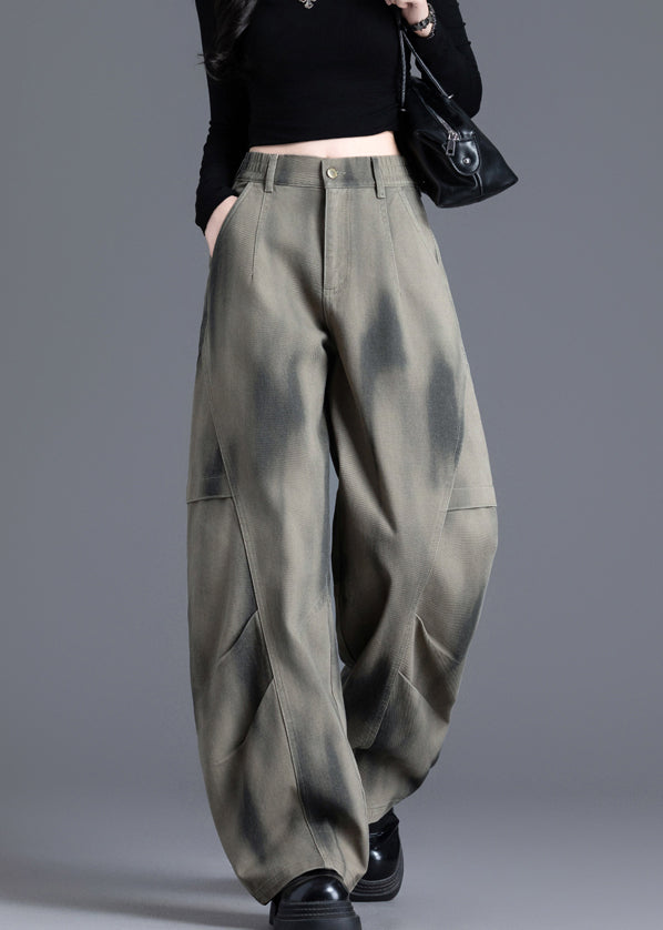 Tie Dye Print Elastic Waist Denim Pants Spring