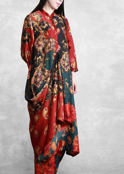 National Style Suit Loose Irregular Shirt Art Two Piece Set New