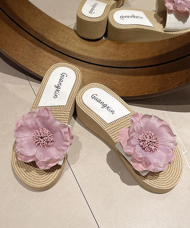 Black Wedge Slide Sandals Peep Toe
