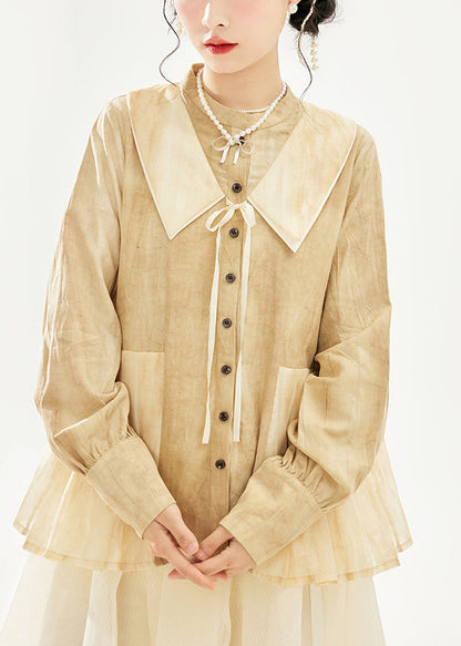 Boutique Stand Collar Tops and Skirts Cotton Two Pieces Set Long Sleeve