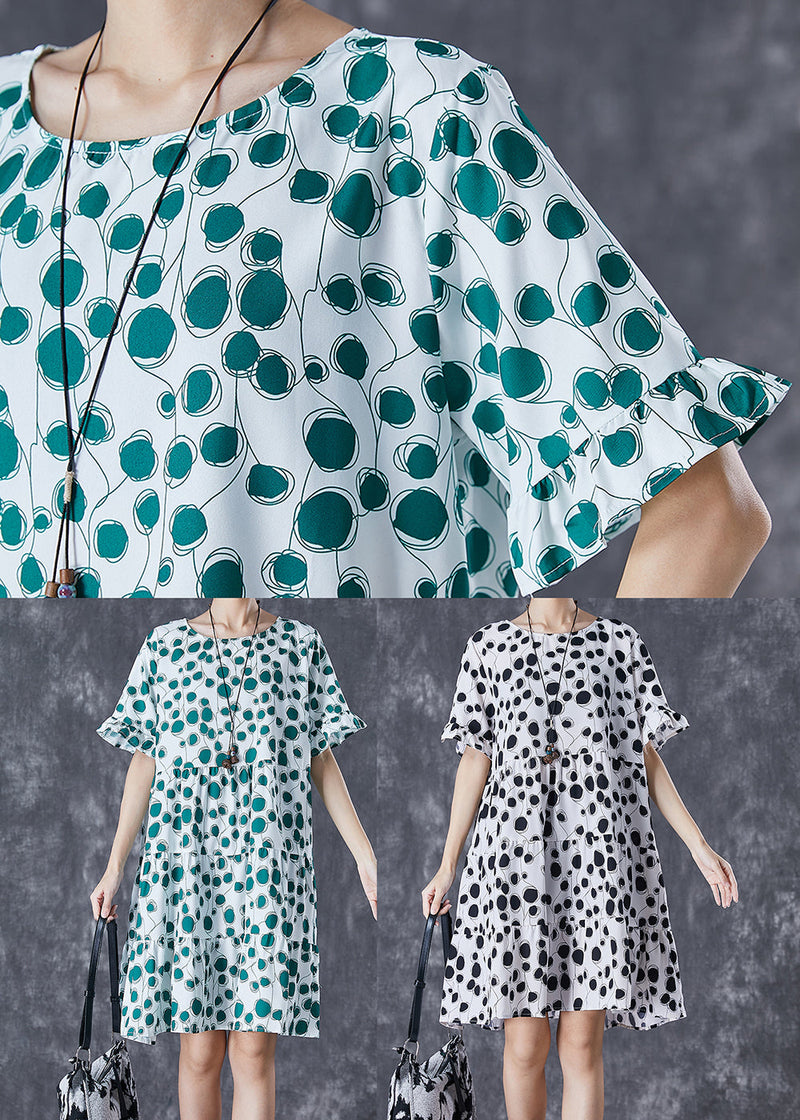 Green Print Patchwork Chiffon Maxi Dresses Summer