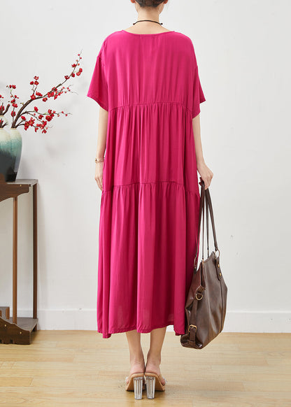 Rose Oversized Patchwork Cotton Maxi Dresses Summer