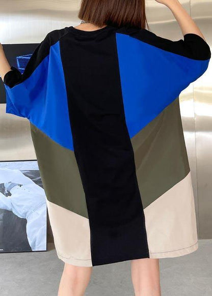 Loose Color Block Loose Maxi Dress Summer