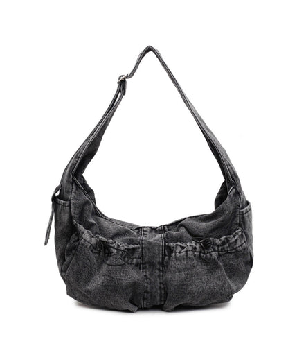 Blue Denim Pockets Large Capacity Crossbody Bag