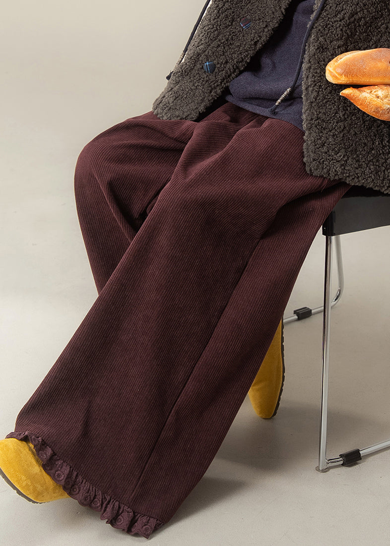 Purple High Wais Wide Leg Pants Fall