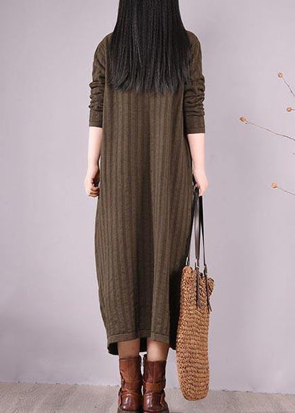 Vivid High Neck Spring Clothes Photography Chocolate Dress