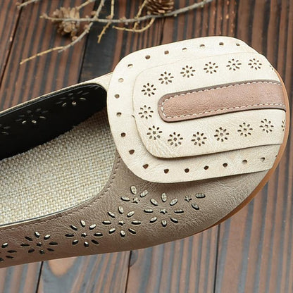 Beige for Hollow Out Flat Feet Shoes