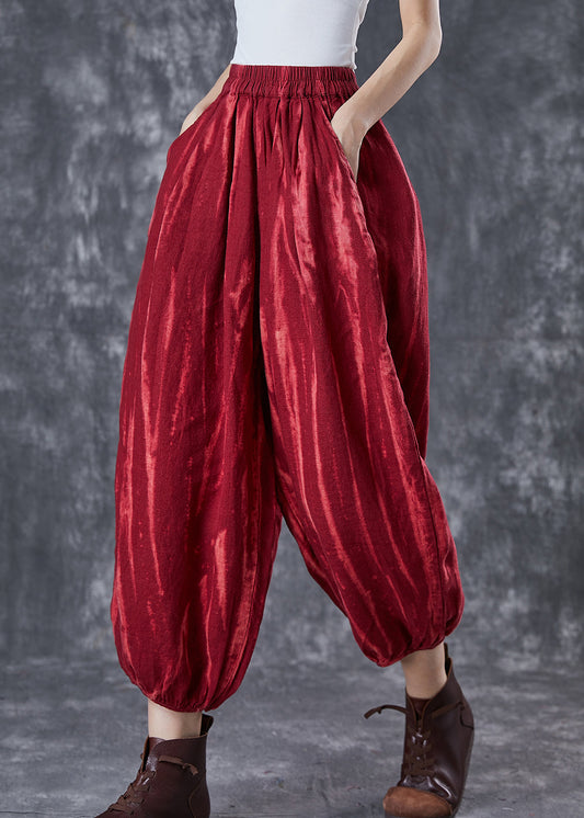 Mulberry Oversized Tie Dye Linen Lantern Pants Spring