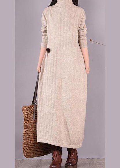 High Neck Spring Dresses Wardrobes Beige Dress
