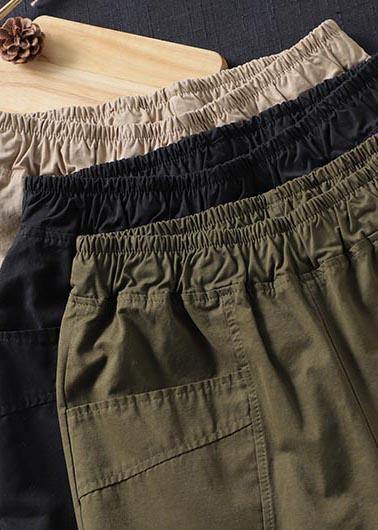 Spring Pant Oversized Black Work Elastic Waist Trousers
