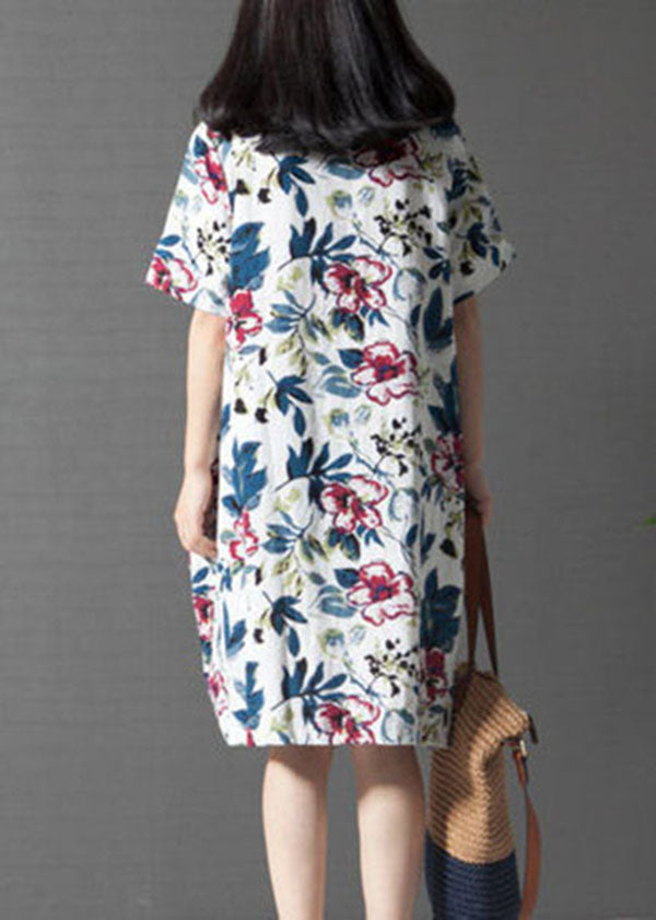 Loose Printing Short Sleeve Dress