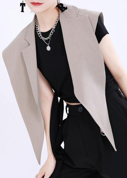 Khaki Clothes With Magic Weapon Suit Collar Vest