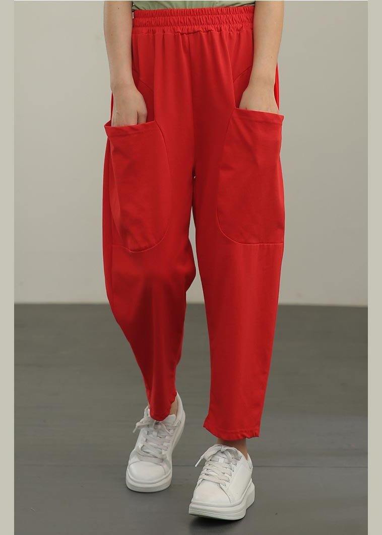Red Crop Harem Pants Summer