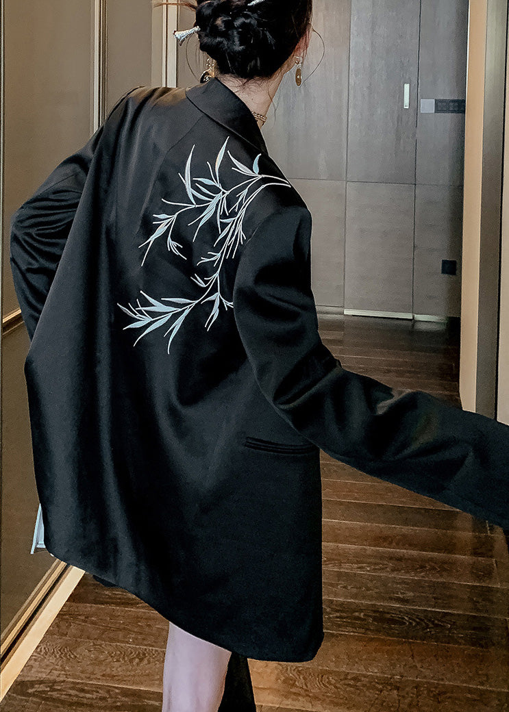 Vogue Blacknotched Print Button Shirt Long Sleeve