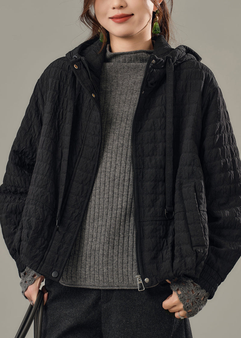Simple Lavender Oversized Fine Cotton Filled Hoodie Coat Winter