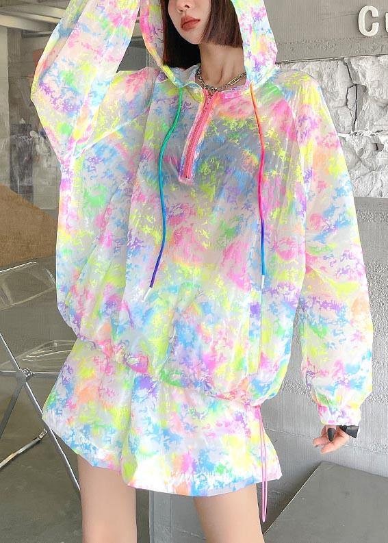Rainbow Tie Dye Upf 50+ Coat Jacket Two Pieces Set Summer