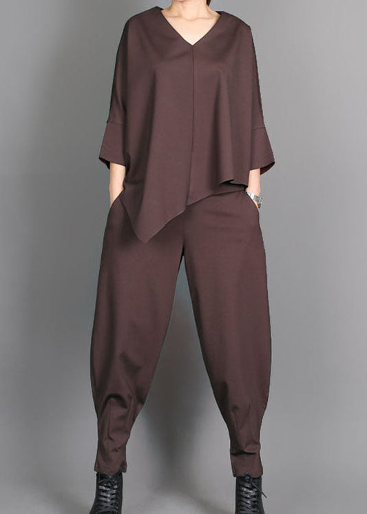 Natural Chocolate Pockets Lantern Pants Spring