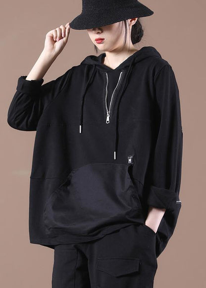 Black Hooded Sweatshirts Tracksuits