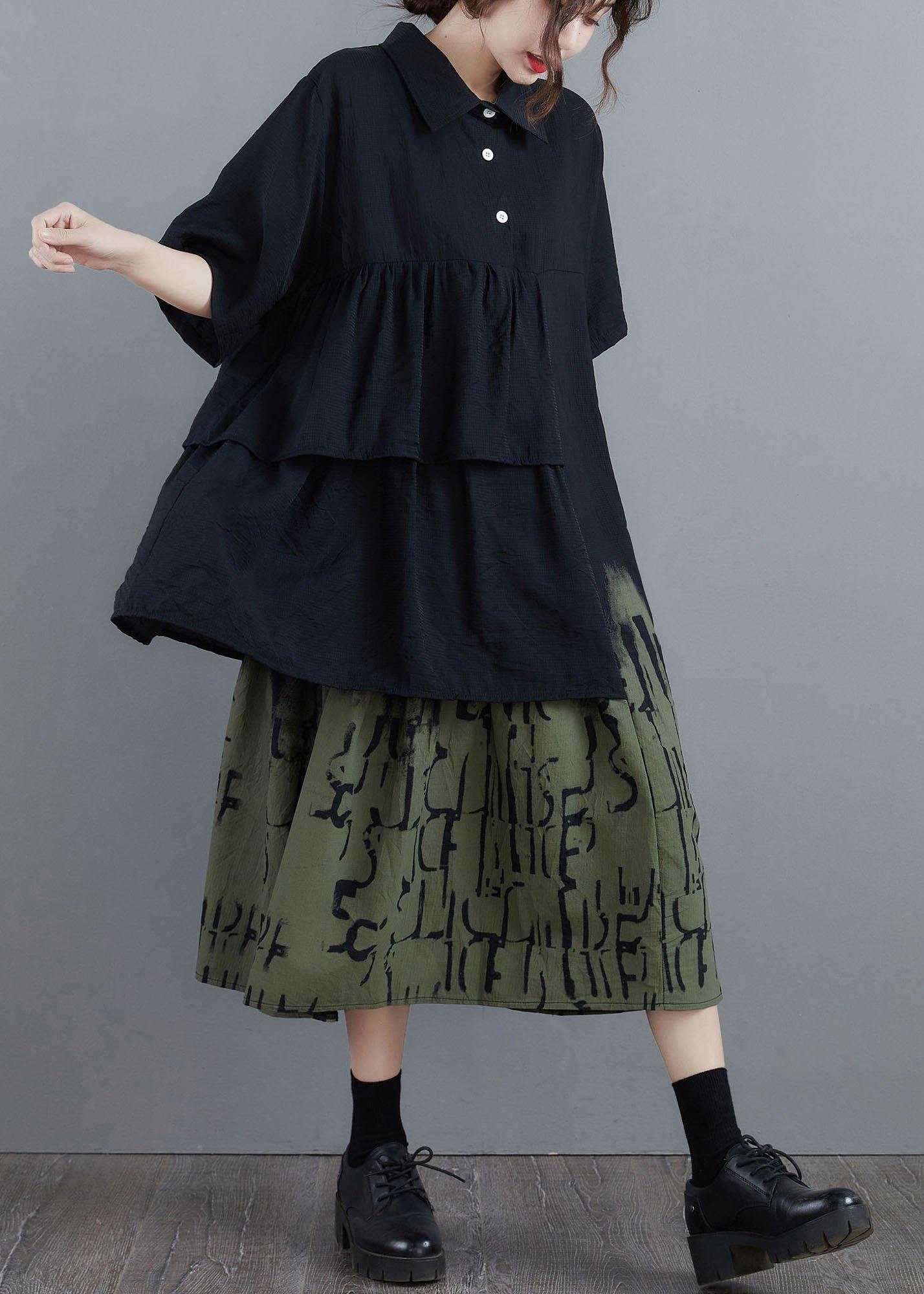 Stitching Contrast Fake Two-piece Dress