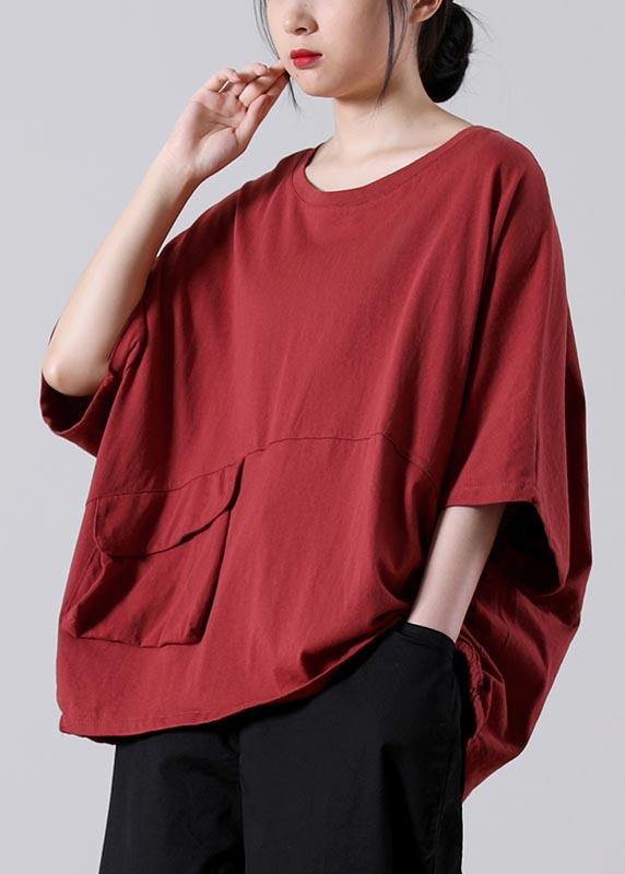 Diy White O-neck Pockets Cotton Top Summer