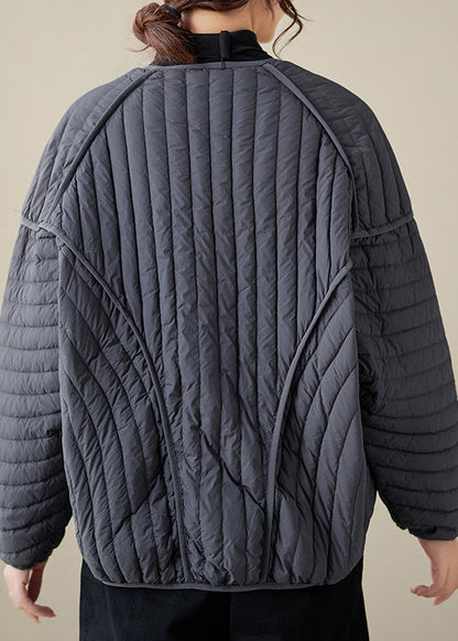 Diy Black Oversized Patchwork Fine Cotton Filled Coat Outwear Winter