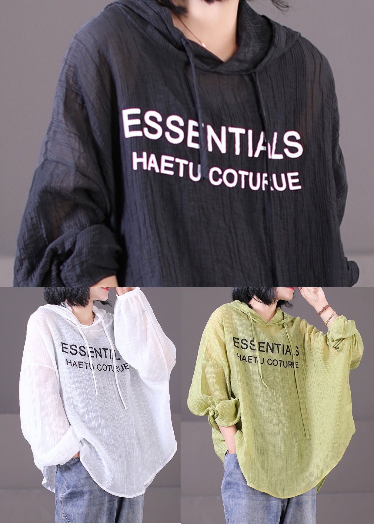 White Hooded Letter Print Cotton Upf 50+ Sweatshirt Top Long Sleeve
