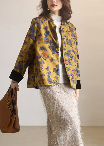 New Chinese Style Silk Velour Jacquard Wear on Both Sides Jacket Spring