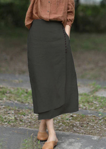 Boutique White Asymmetrical Design Elastic Waist a Line Skirts Spring