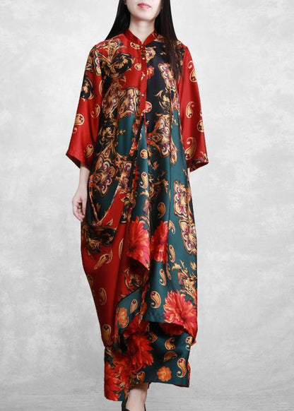 National Style Suit Loose Irregular Shirt Art Two Piece Set New