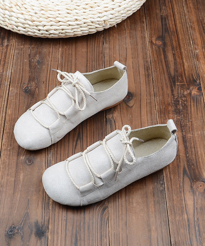 Splicing Penny Loafers Lace Up Khaki Suede
