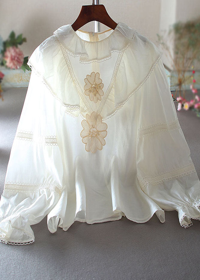 Apricot Embroidered Lace Top Spring