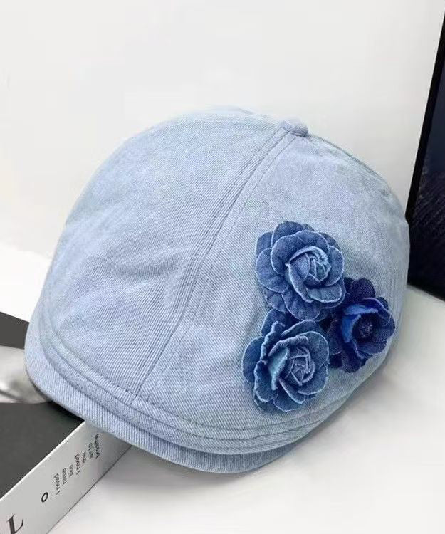 Blue Versatile Denim Beret Hat