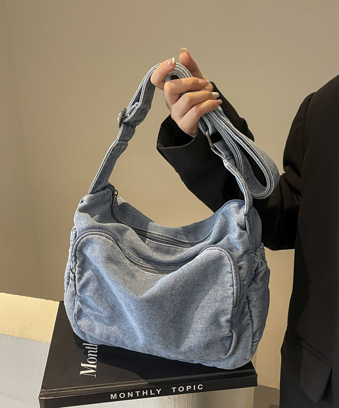 Light Blue Durable Denim Message Bag