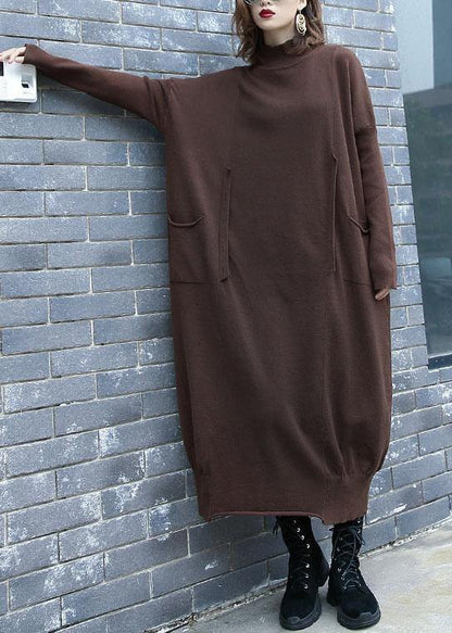 For Work Chocolate Sweater Dress Outfit Two Ways to Wear Funny Fall Knit Top