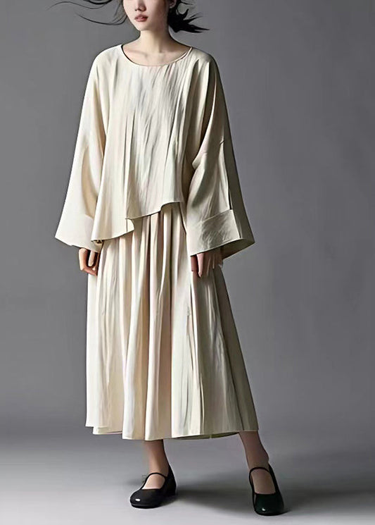 Oversized Asymmetrical Design Linen Two Pieces Set Summer