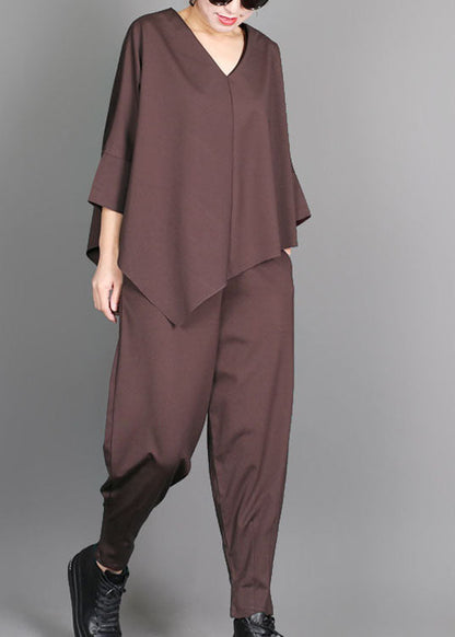Natural Chocolate Pockets Lantern Pants Spring
