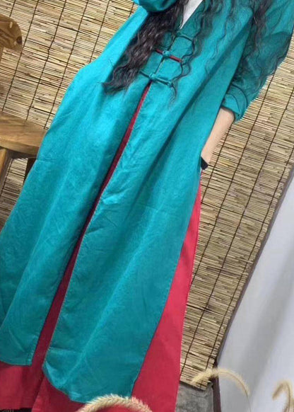 Rose V Neck Trench Coats and Wide Leg Pants Two Piece Set Fall