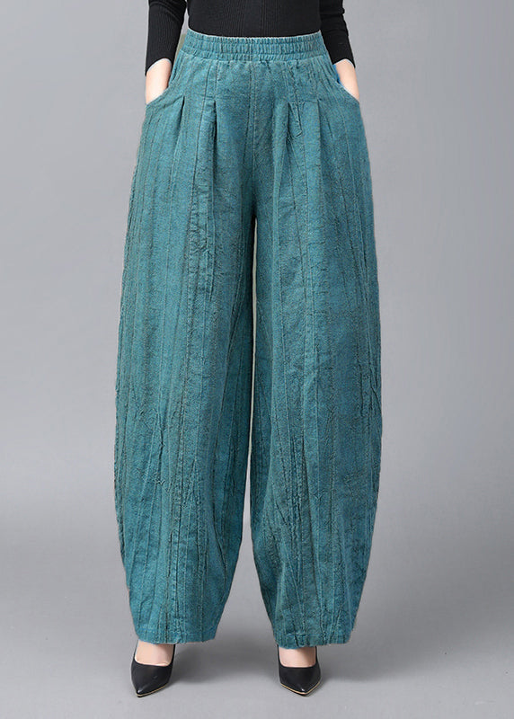 Light Coffee Pockets Patchwork Linen Lantern Pants Fall