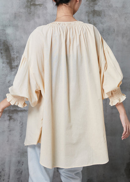 Apricot Oversized Cotton Shirt Spring