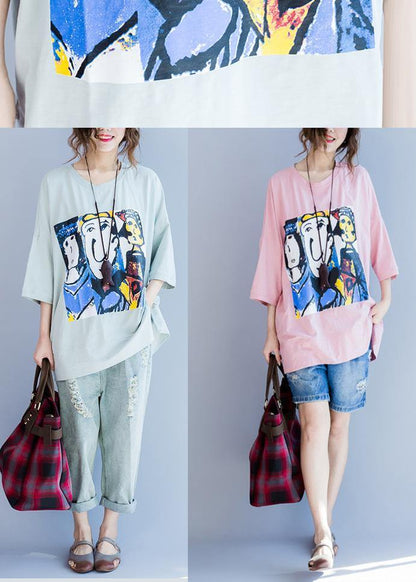 Blue Green Side Open Cotton Summer Tops