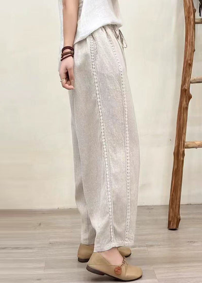 Organic Pink Oversized Patchwork Lace Pants Summer