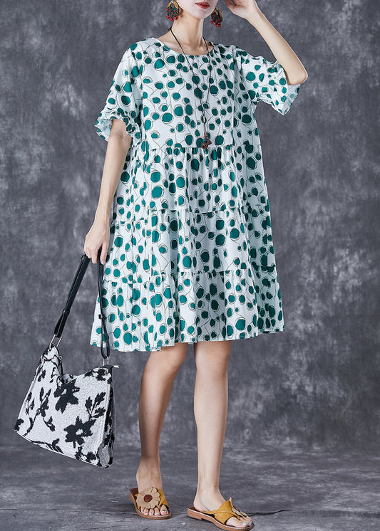 Green Print Patchwork Chiffon Maxi Dresses Summer