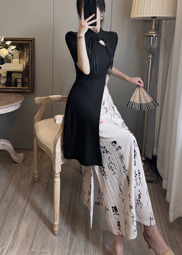New Retro Asymmetrical Tasseled Oriental Dress and Skirt Two Pieces Set Summer