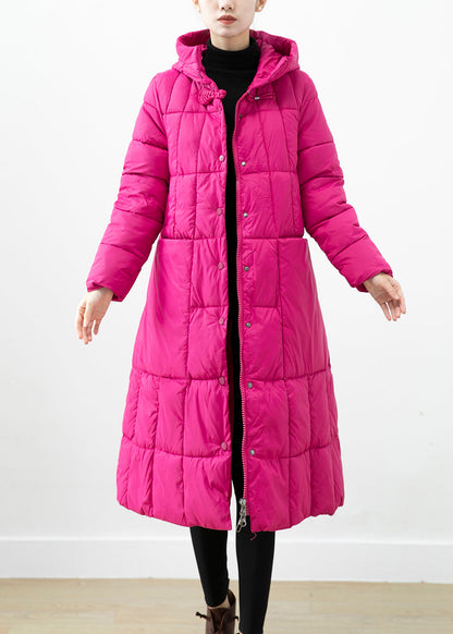 Italian Rose Hooded Pockets Fine Cotton Filled Jacket Winter