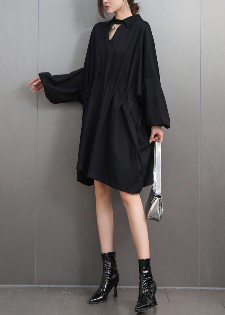 Black Oversized Shirt Dress Summer