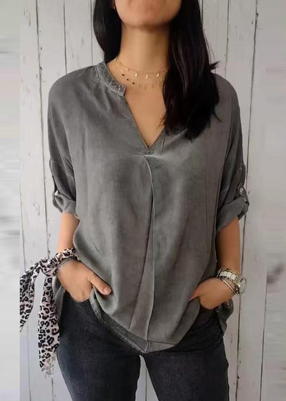 Green V Neck Shirt Short Sleeve