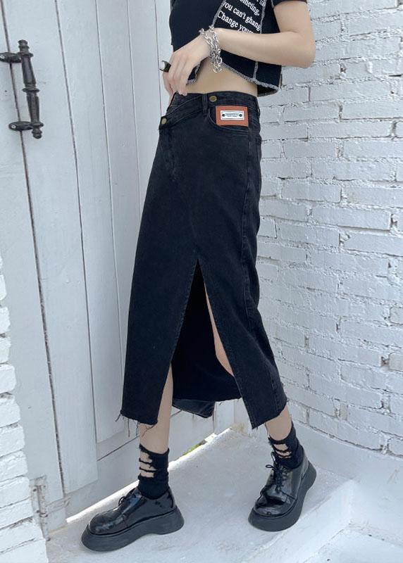 Black Summer High Waist Denim Skirts