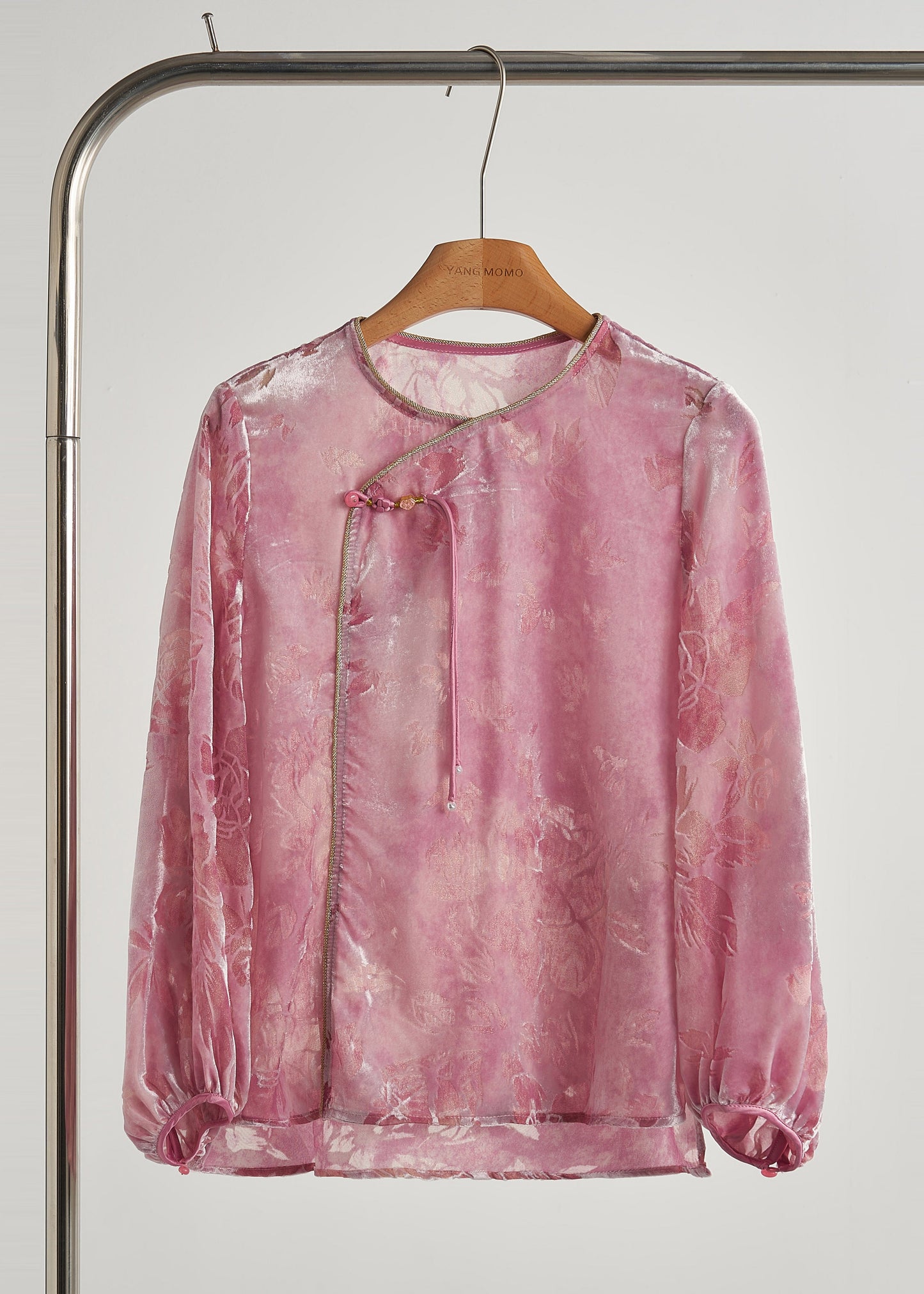 Diy Rose Tasseled Jacquard Silk Velour Shirts Fall